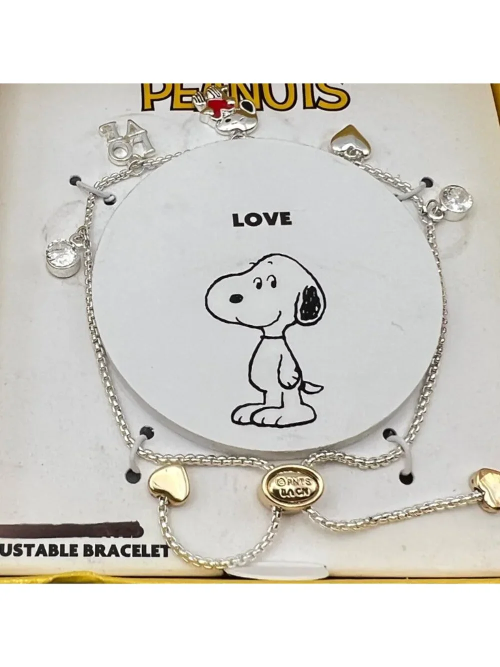 Peanuts Snoopy Love Adjustable Charm Bracelet LA Rocks New Gift Box NIB 2025 - Picture 3 of 11